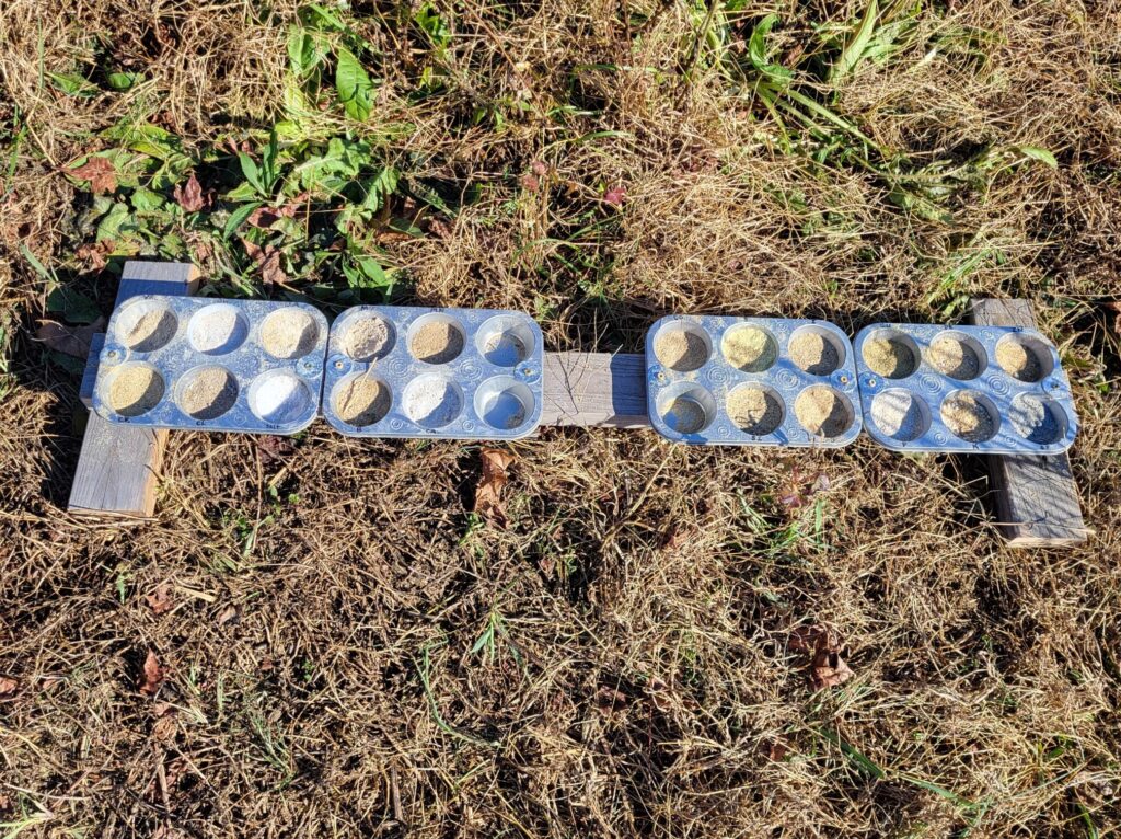 Mineral buffet tray feeder at Cotton Patch Farms