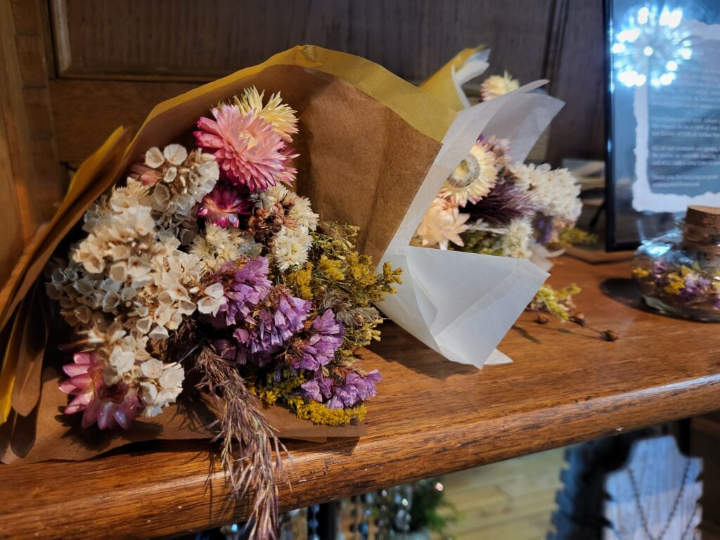 Cotton Patch Farms floral arrangement at our shelf at Miss Lilly's Trading Post in Suffolk, VA